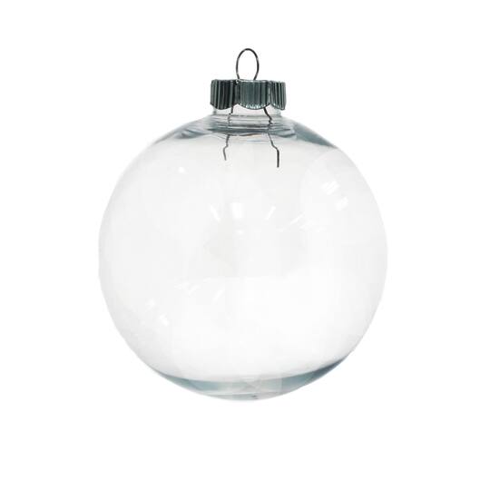 Christmas 2.5" Clear Plastic Ball Ornament